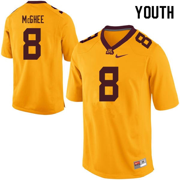 Youth #8 Daletavious McGhee Minnesota Golden Gophers College Football Jerseys Sale-Gold - Click Image to Close